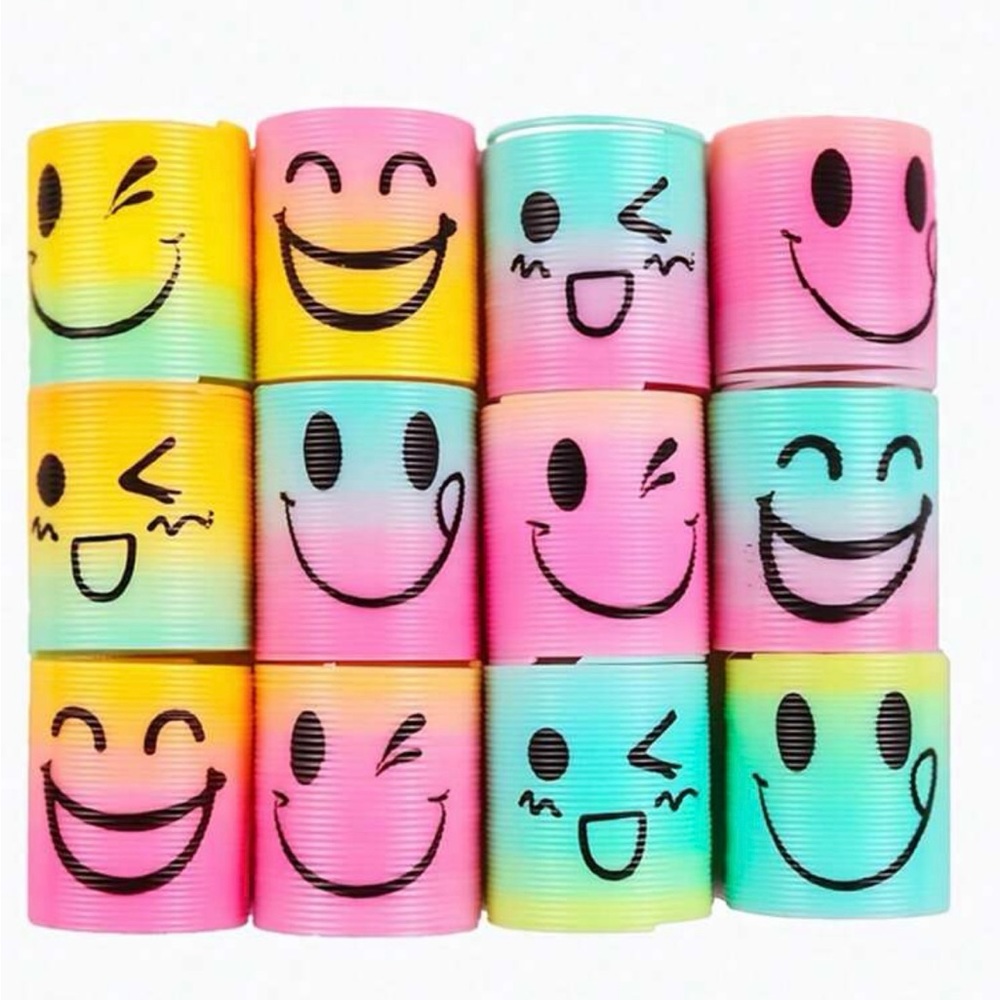 Slinkys Party Favor bag - 12 small emoji rainbow slinkys - Picture 2 of 3